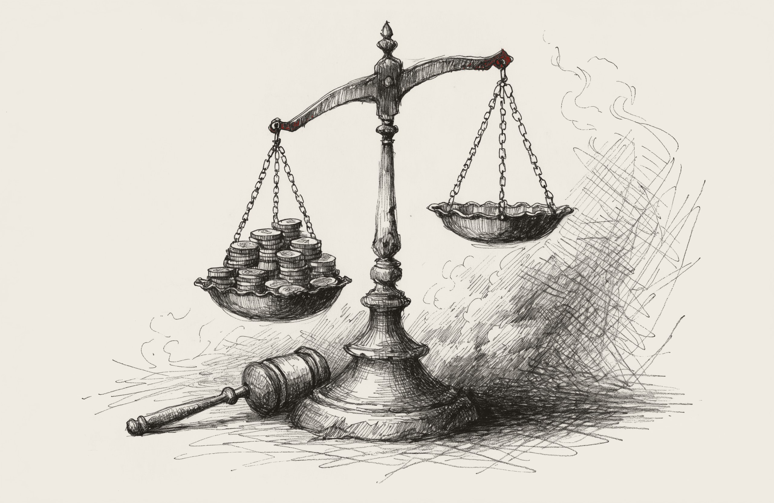 Balanza de la justicia desequilibrada