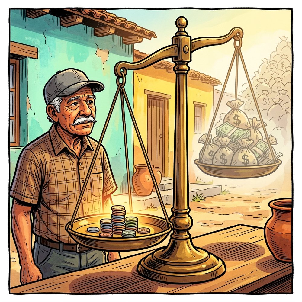 La balanza: poquito cerca pesa más